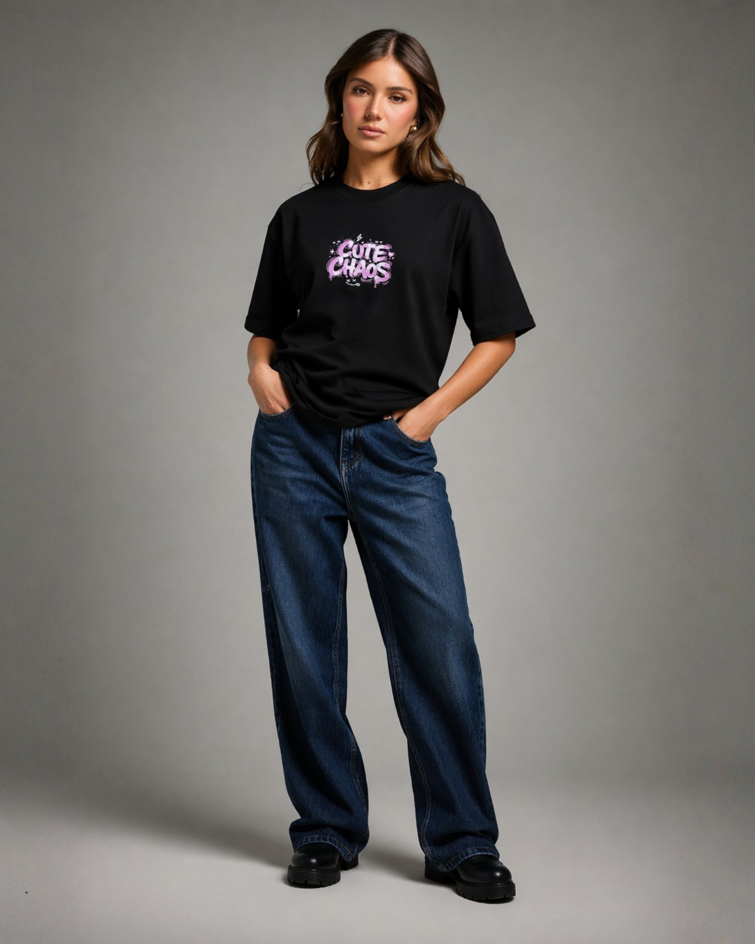 cute chaos oversized tee