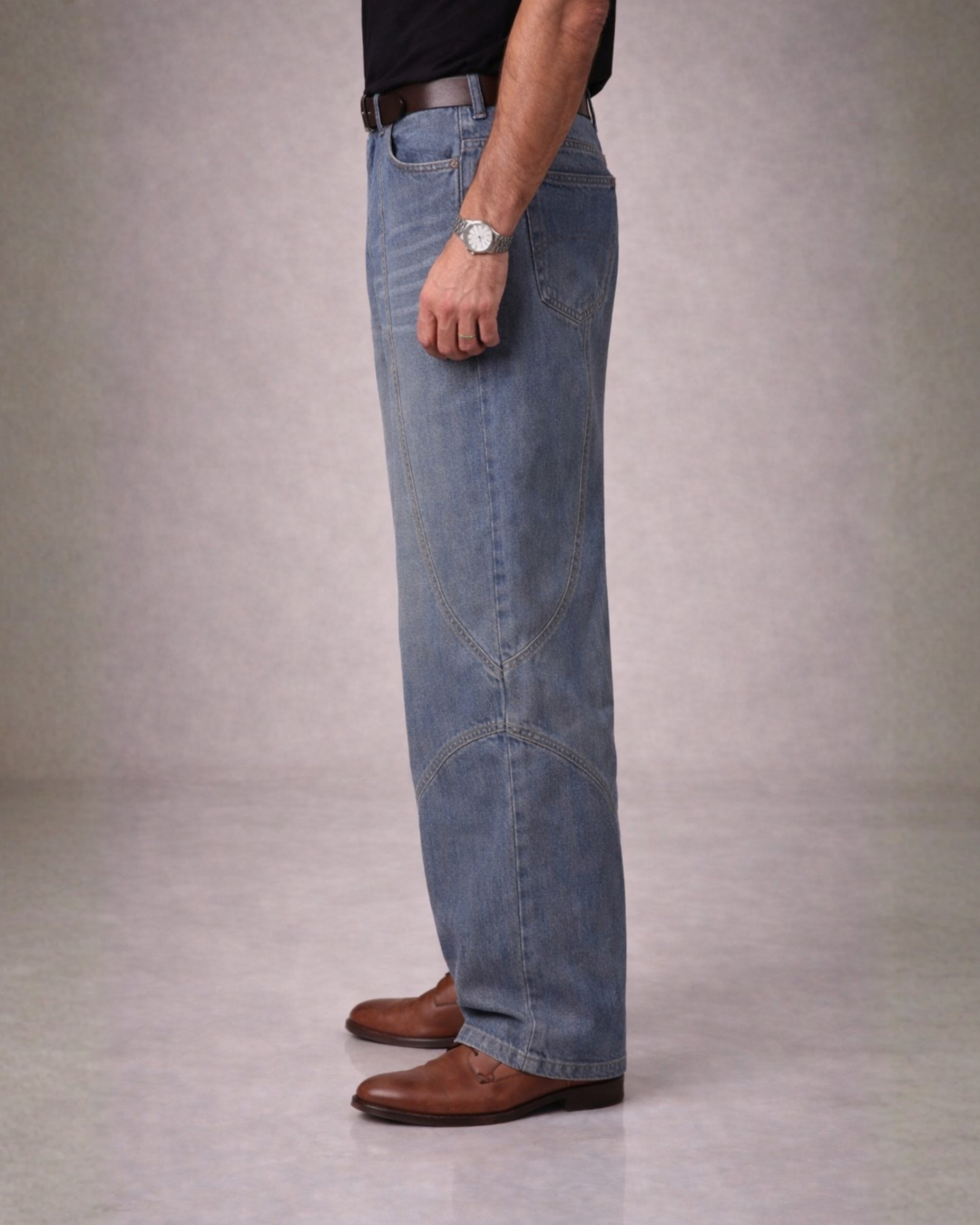 Mens pannelled Baggy Pants