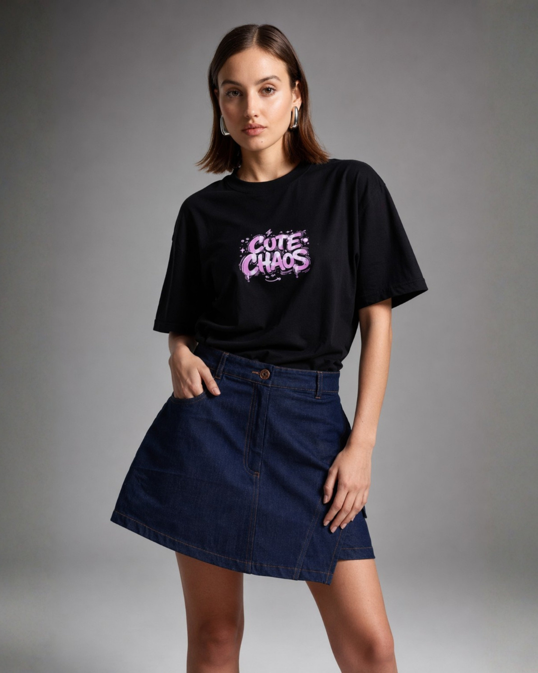 Urban edge denim skIrt
