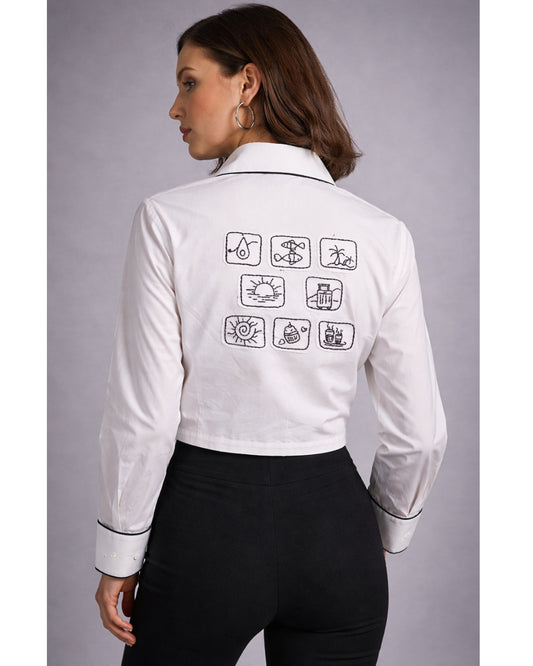 Daydream Doodle Crop Shirt