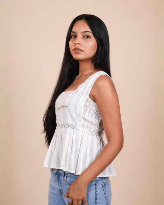 Ivory Peplum Top