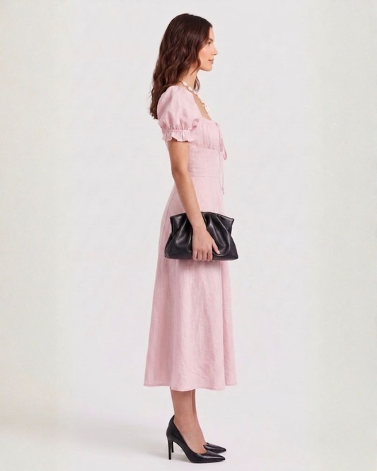 Light Pink Poplin Midi Dress