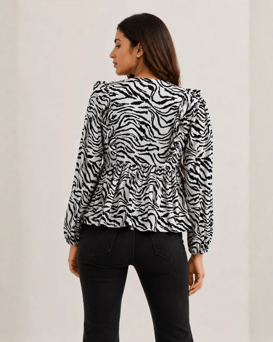 Zebra Frill Top