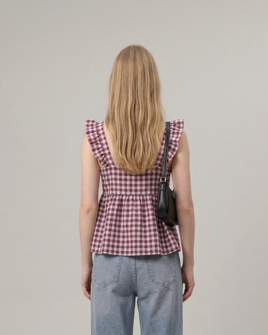 Checkmate Ruffle Cami top