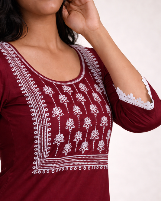 Floral Thread Kurti