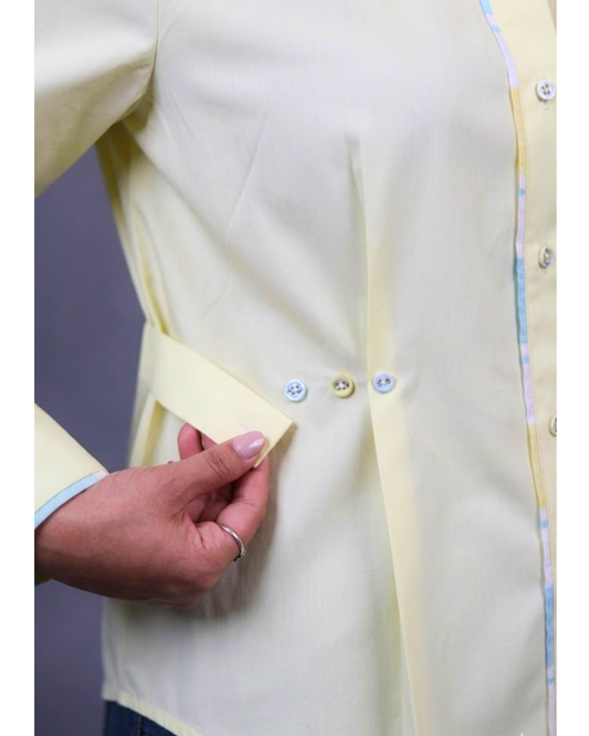 Yellow Side Cinch Shirt