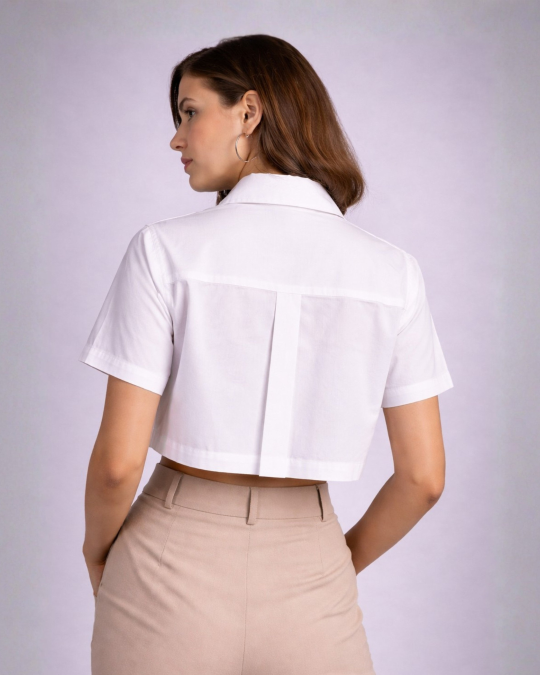 Structured Pleat Crop Shirt