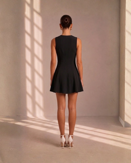 Amour Panelled Black Dress