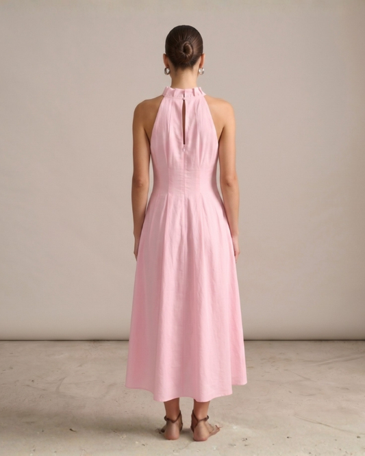 Lumia Pintuck Pink Dress