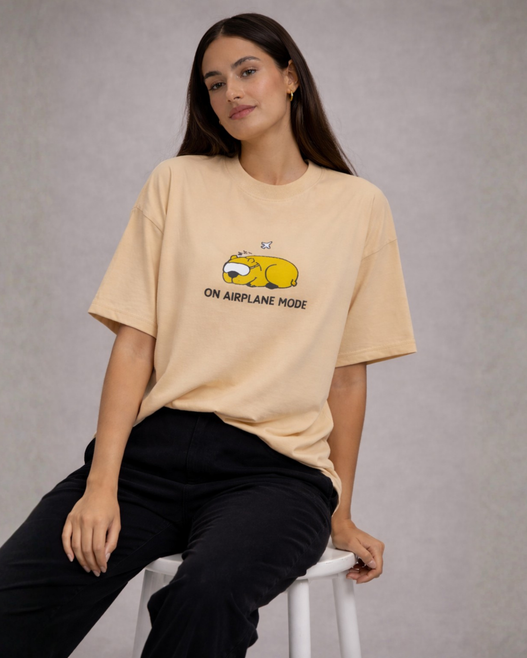 Airplane mode oversized tee