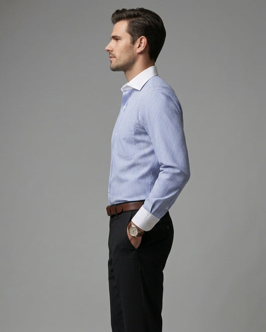 MEN PINSTRIPE FORMAL SHIRT
