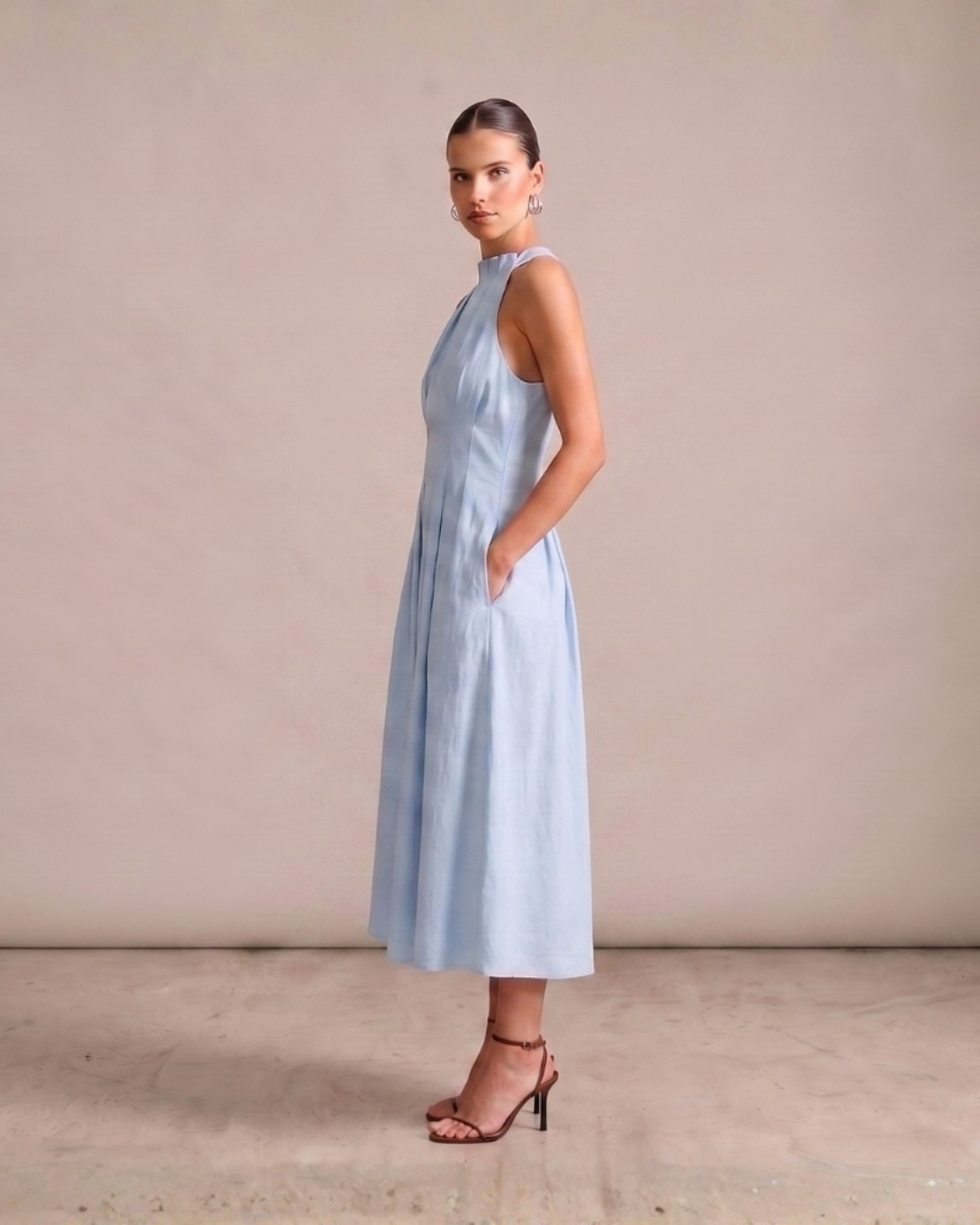 Lumia Pintuck Blue Dress