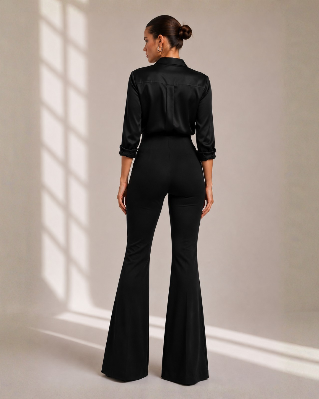 Sculpted Black Flare pants