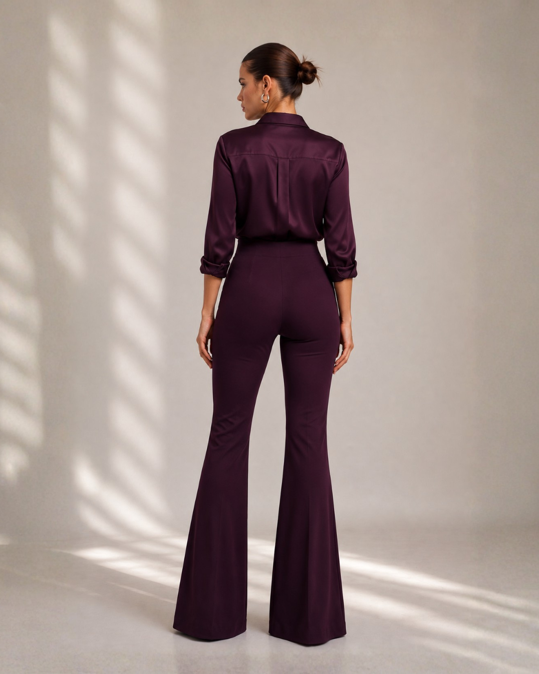 Sculpted Wine Flare pants