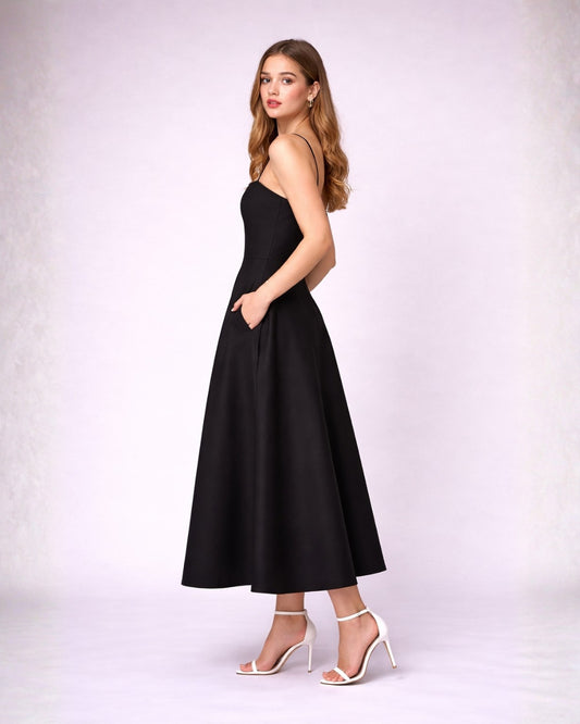 Scarlet Flow flared Black Dress