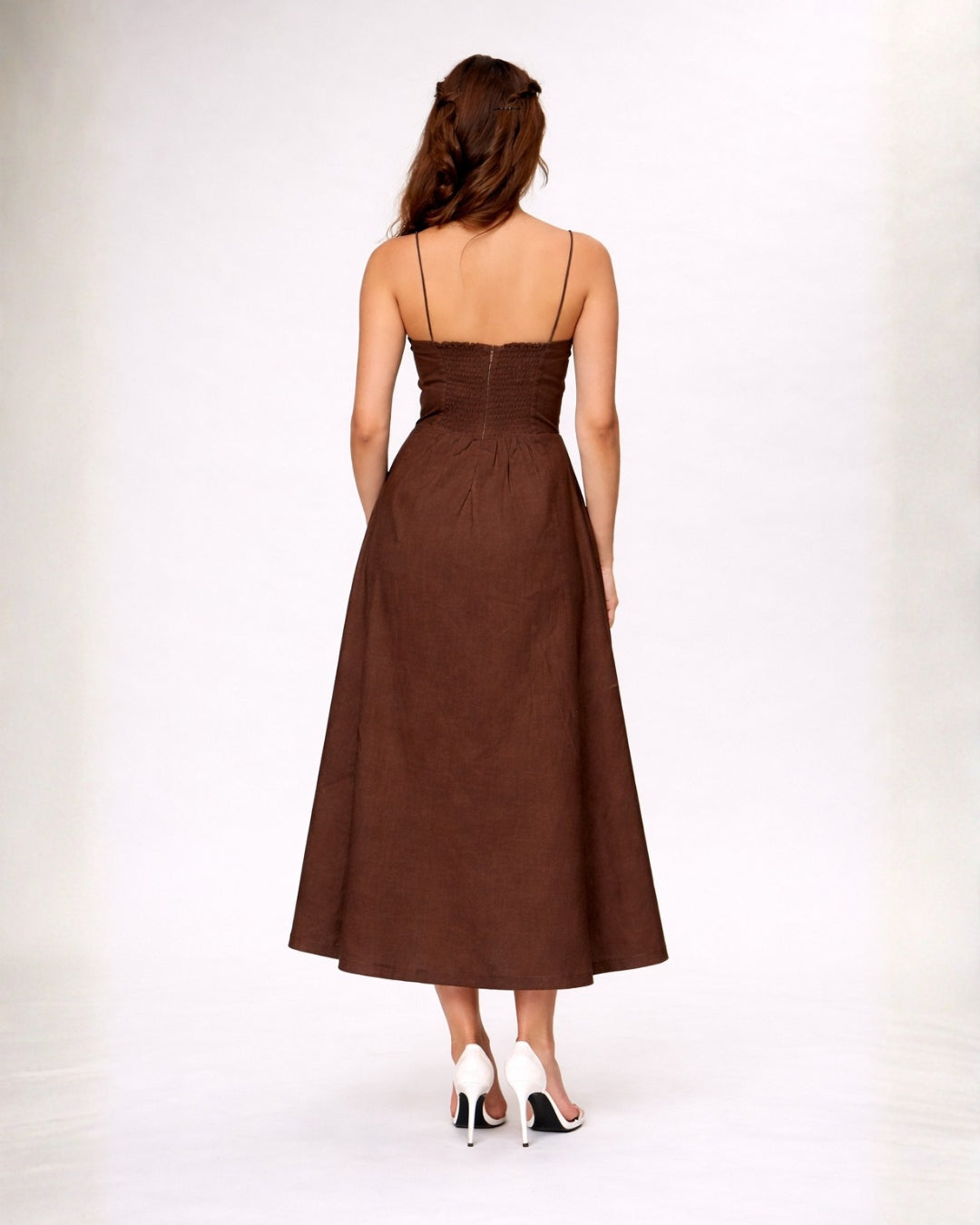 Scarlet Flow flared Brown Dress