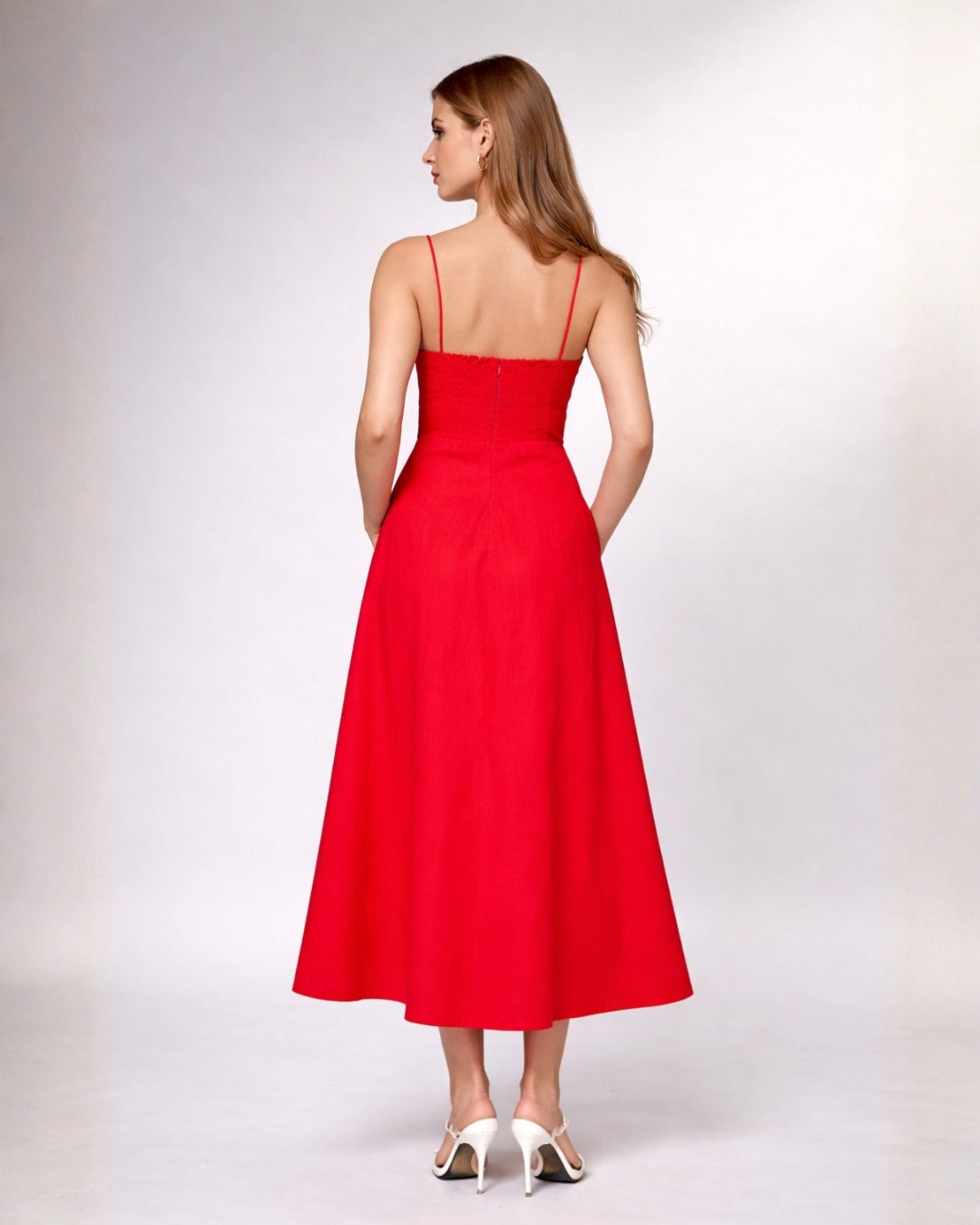Scarlet Flow flared Red Dress