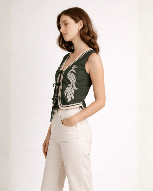 Olive Boho Vest
