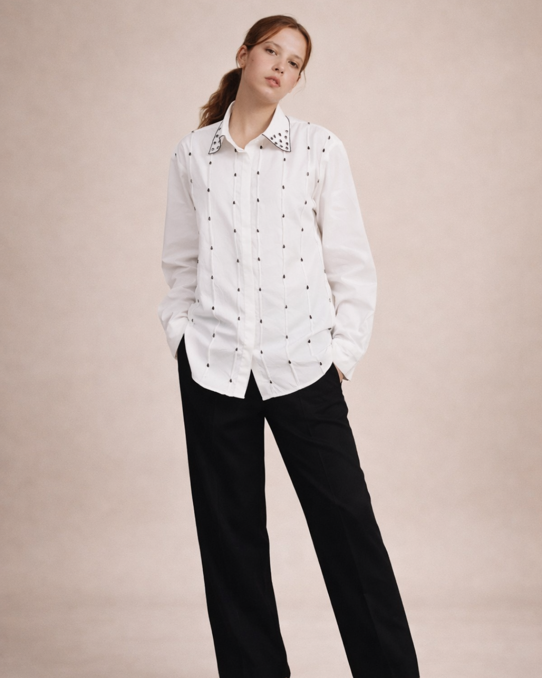 Dotline Embellished Shirt