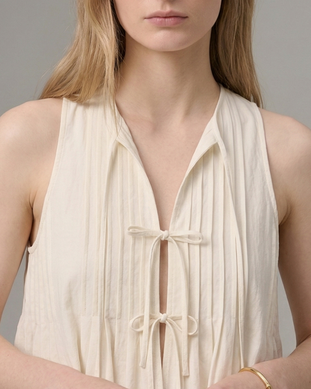 Crimson Petal Pleated Top