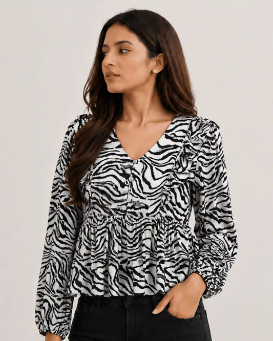 Zebra Frill Top