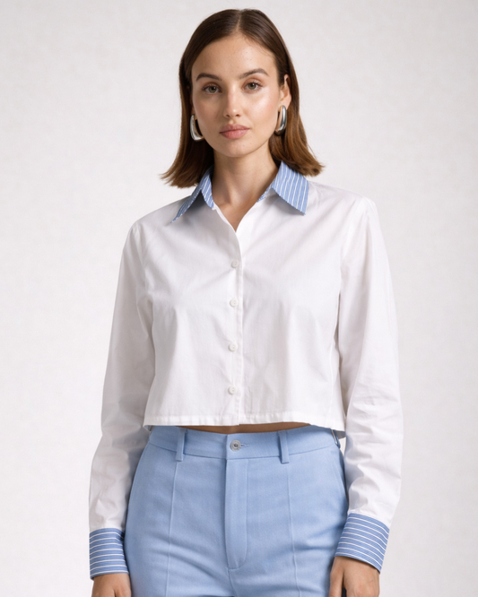 Aero Stripe Crop Shirt