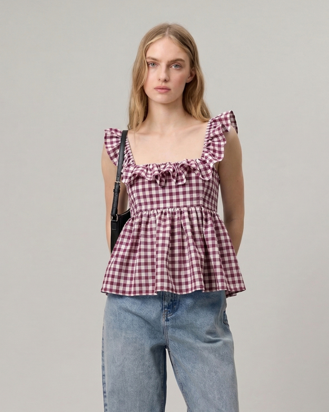 Checkmate Ruffle Cami top