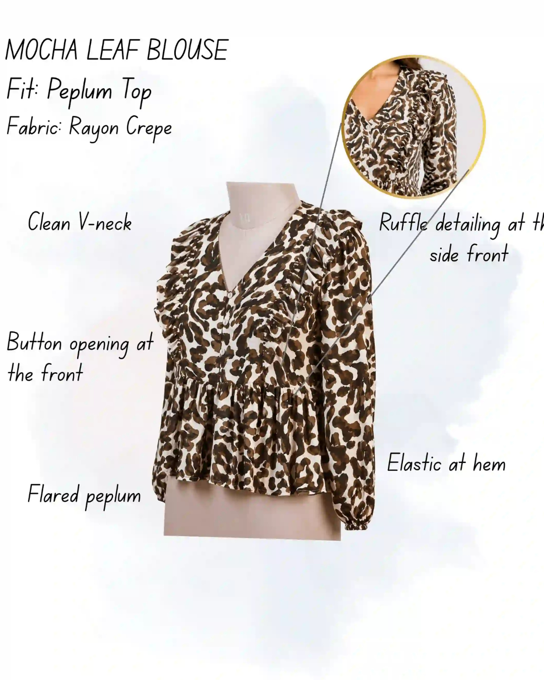 Mocha Leaf Blouse
