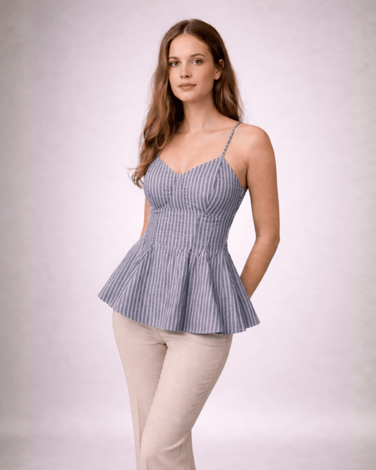 Blue Ash Peplum Top