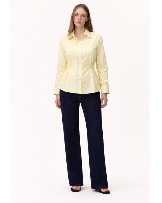 Yellow Side Cinch Shirt