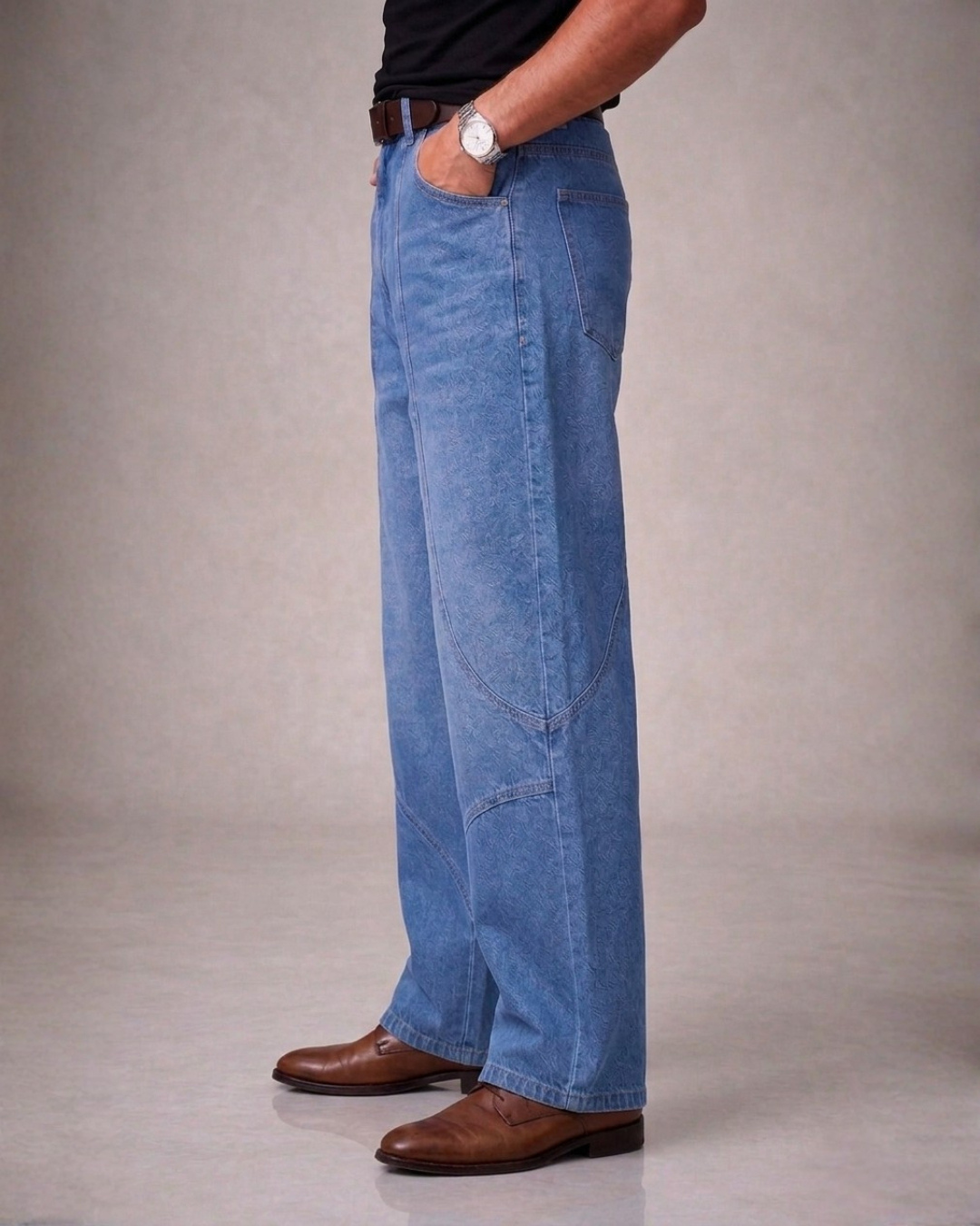 Mens pannelled Baggy Pants
