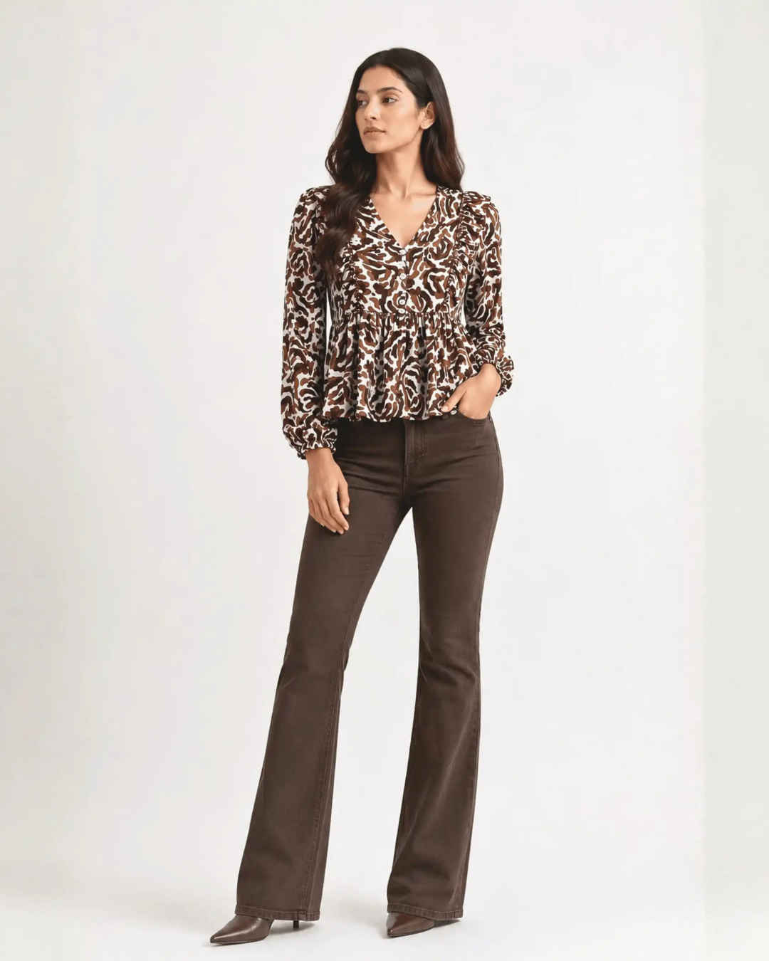 Mocha Leaf Blouse