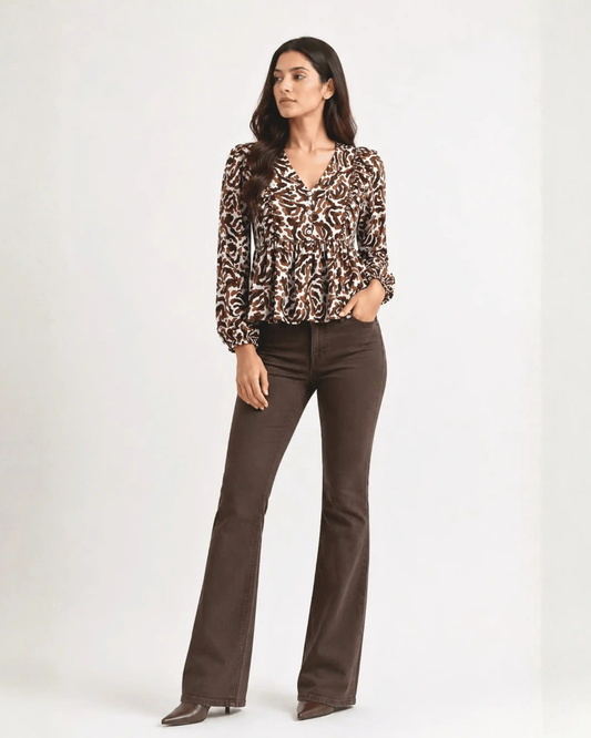 Mocha Leaf Blouse