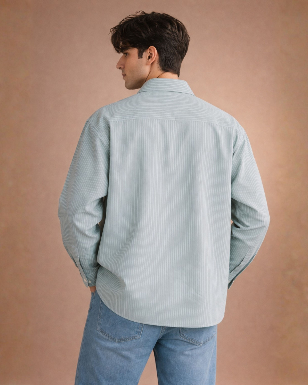 Oversized Stripe Patch Shirt