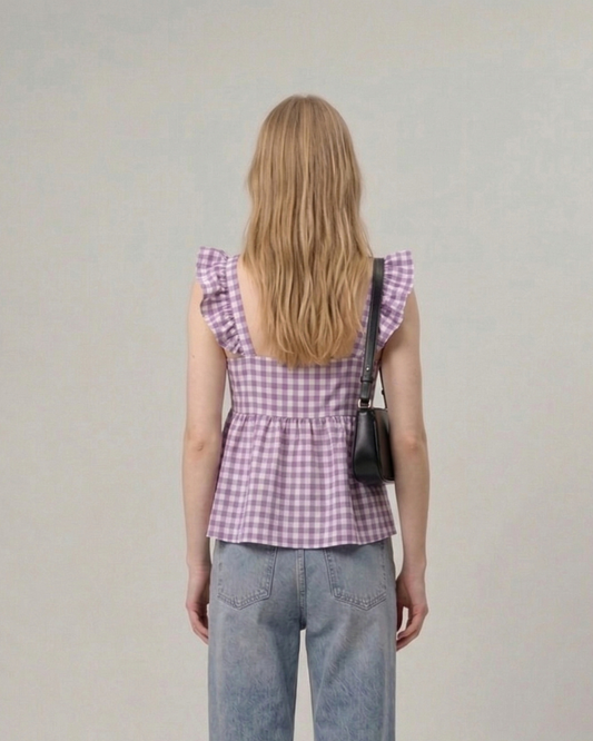 Checkmate Ruffle Cami top