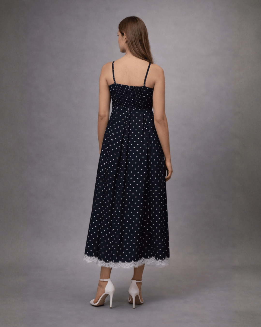 Polka-Dot Slit Dress