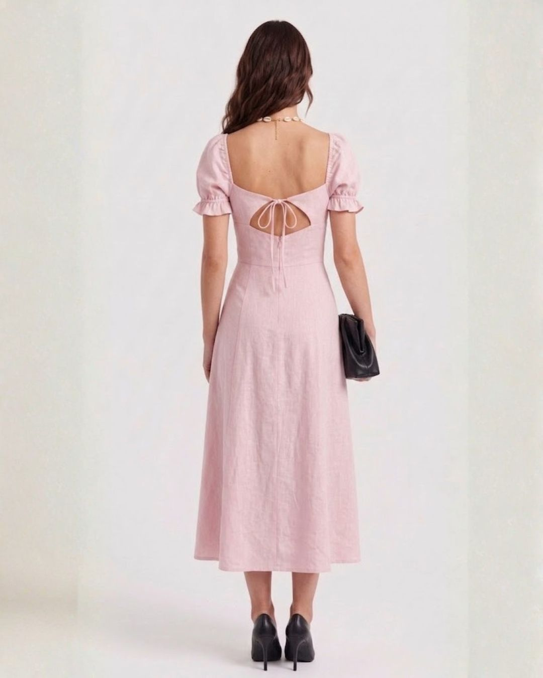 Light Pink Poplin Midi Dress