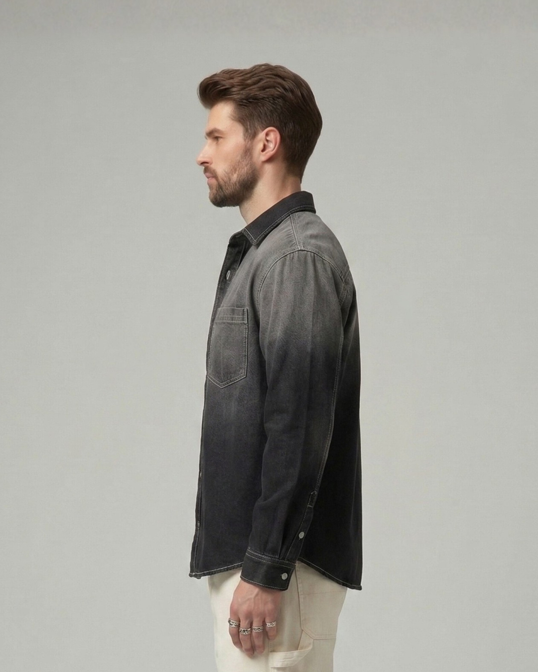 Ombre Fade Denim Overshirt