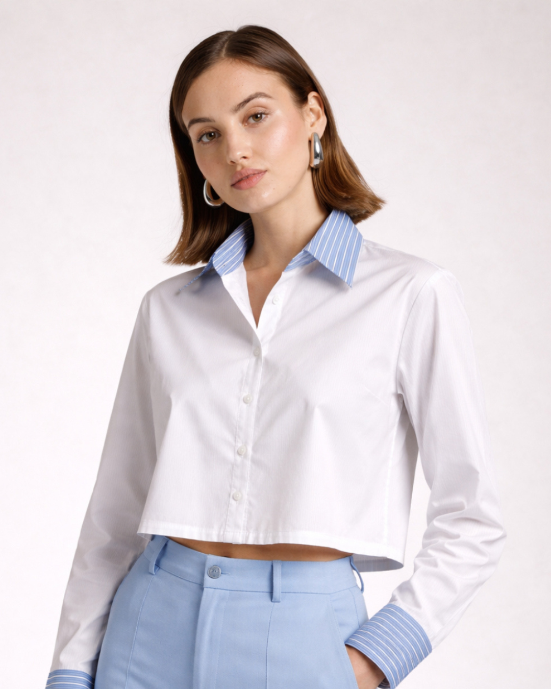 Aero Stripe Crop Shirt