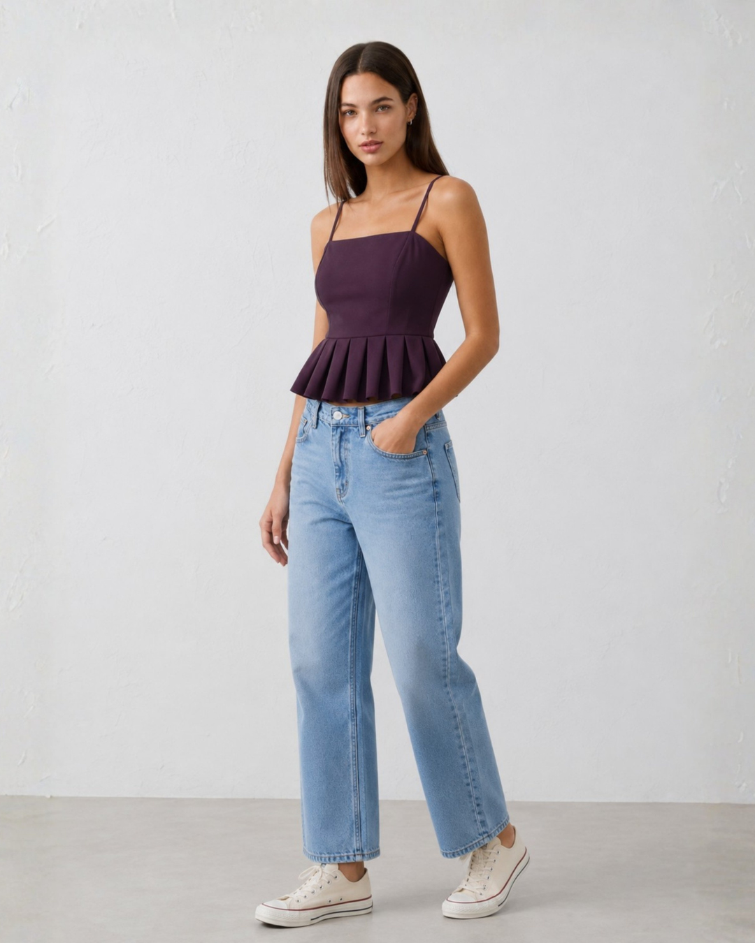 Berry peplum top