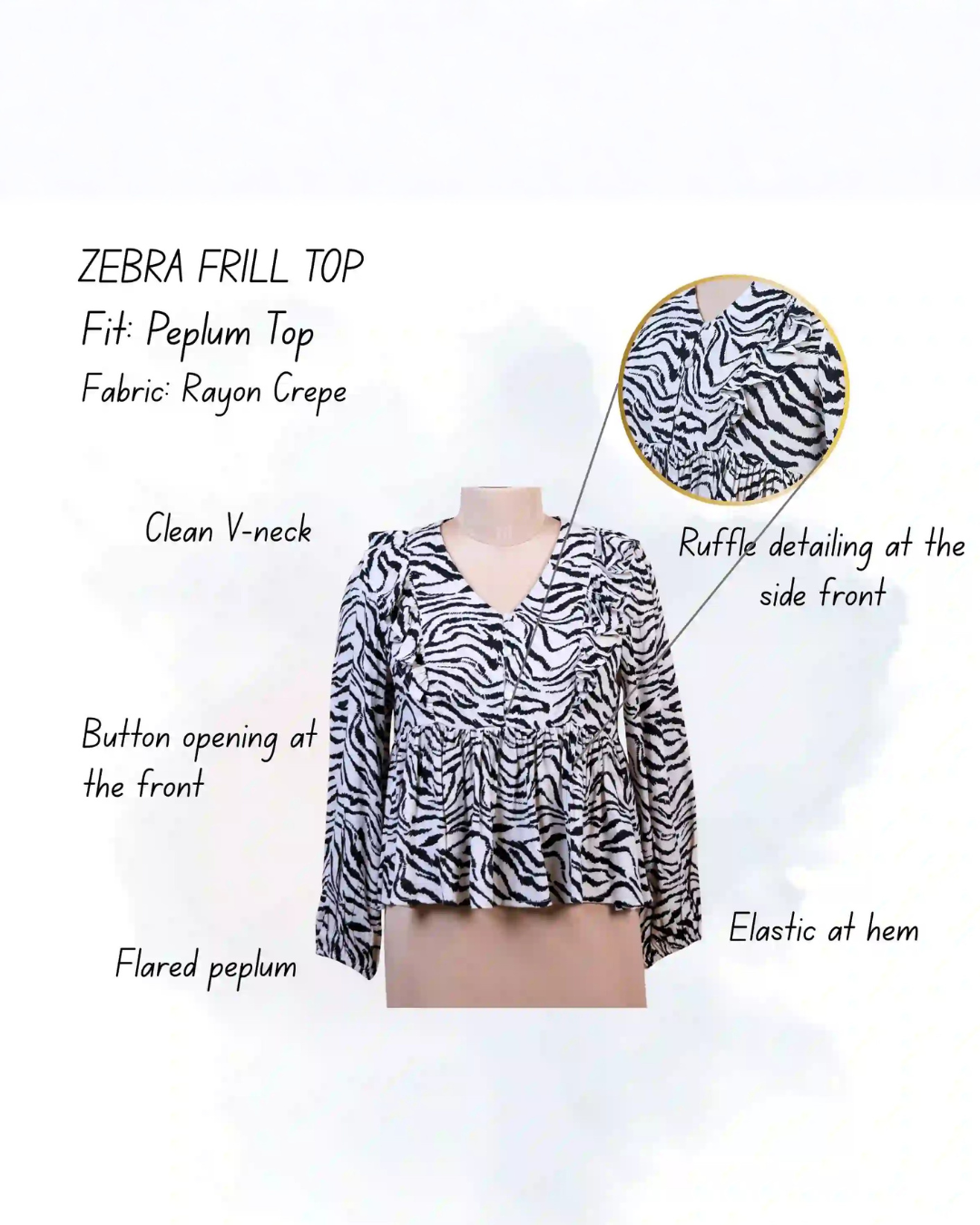 Zebra Frill Top