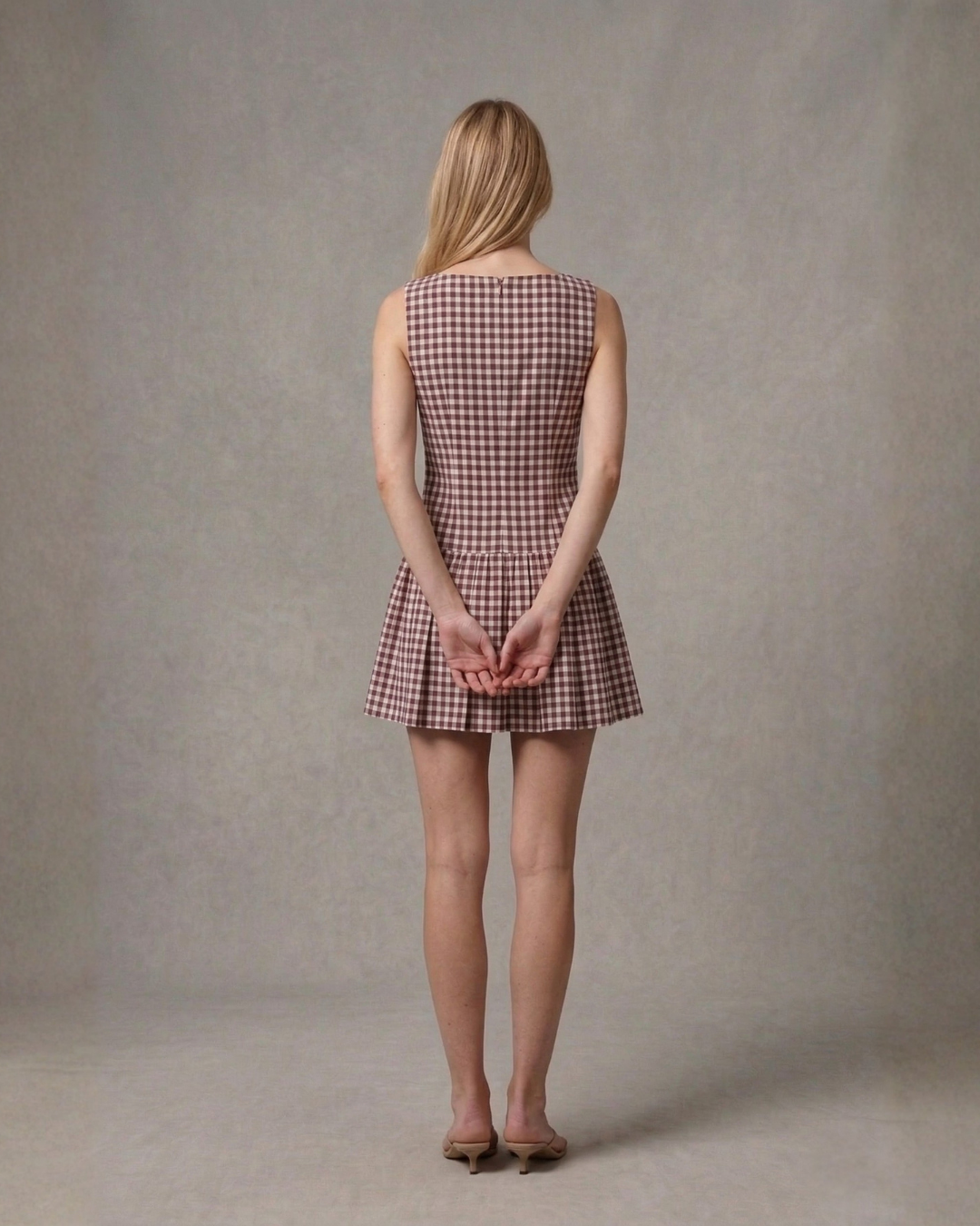 Gingham Flounce Mini Dress