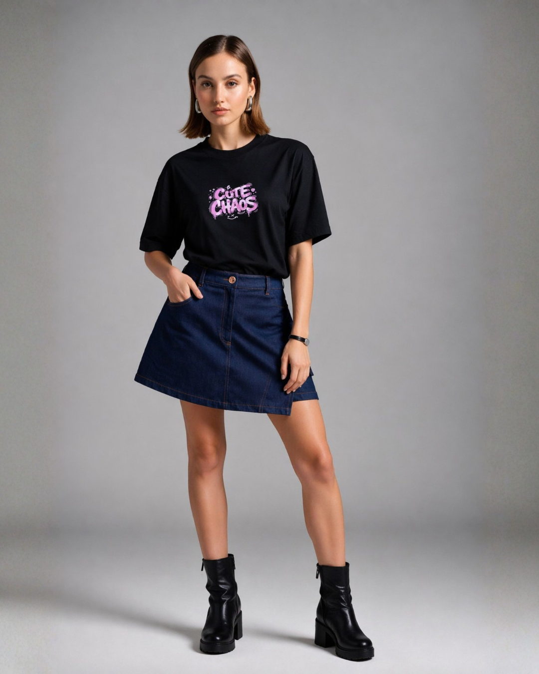 Urban edge denim skIrt