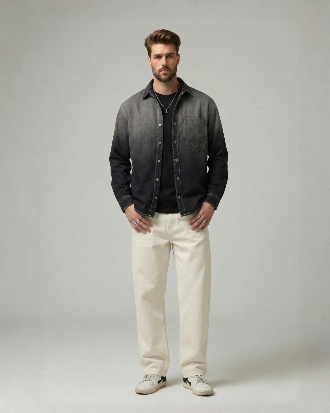 Ombre Fade Denim Overshirt