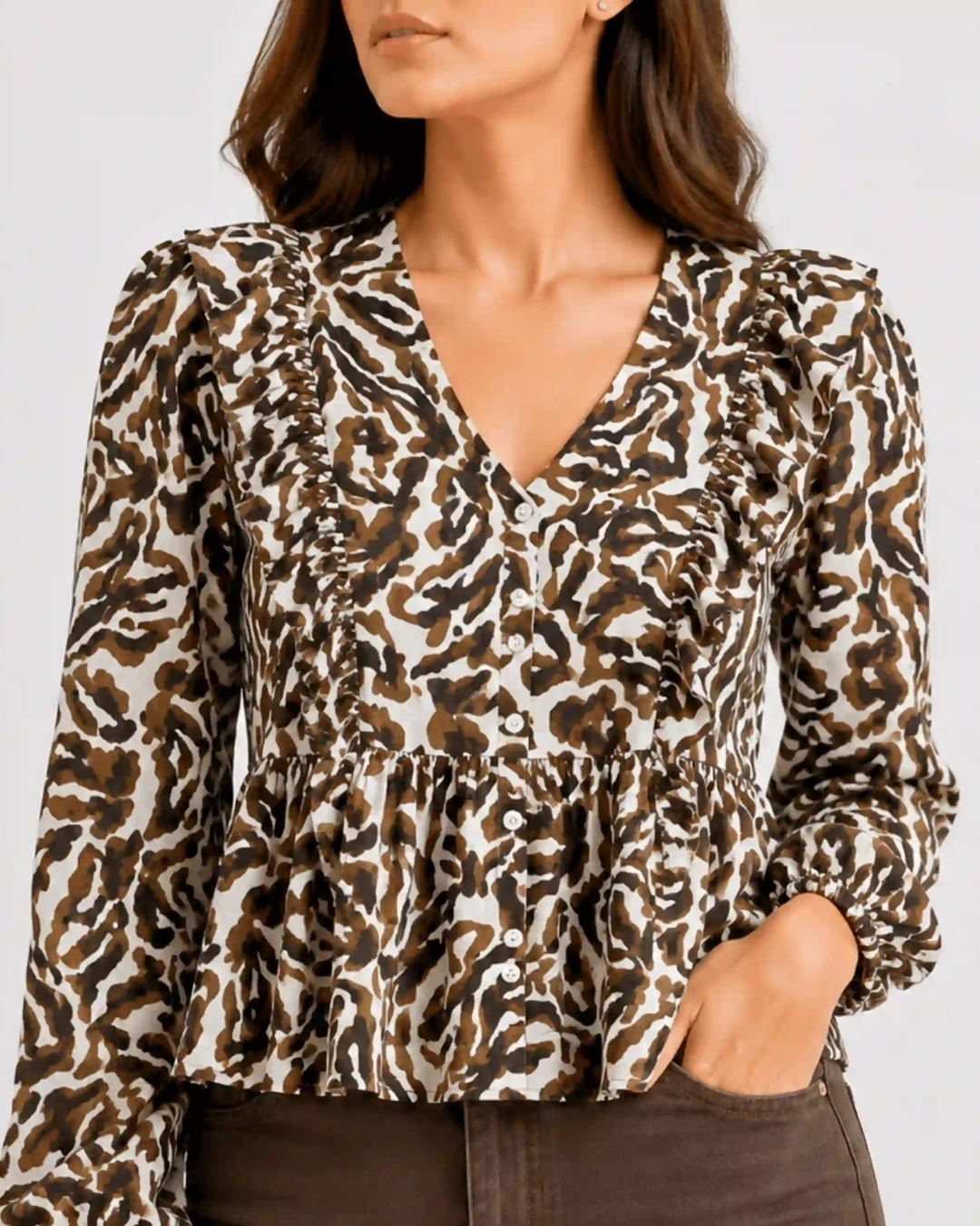 Mocha Leaf Blouse