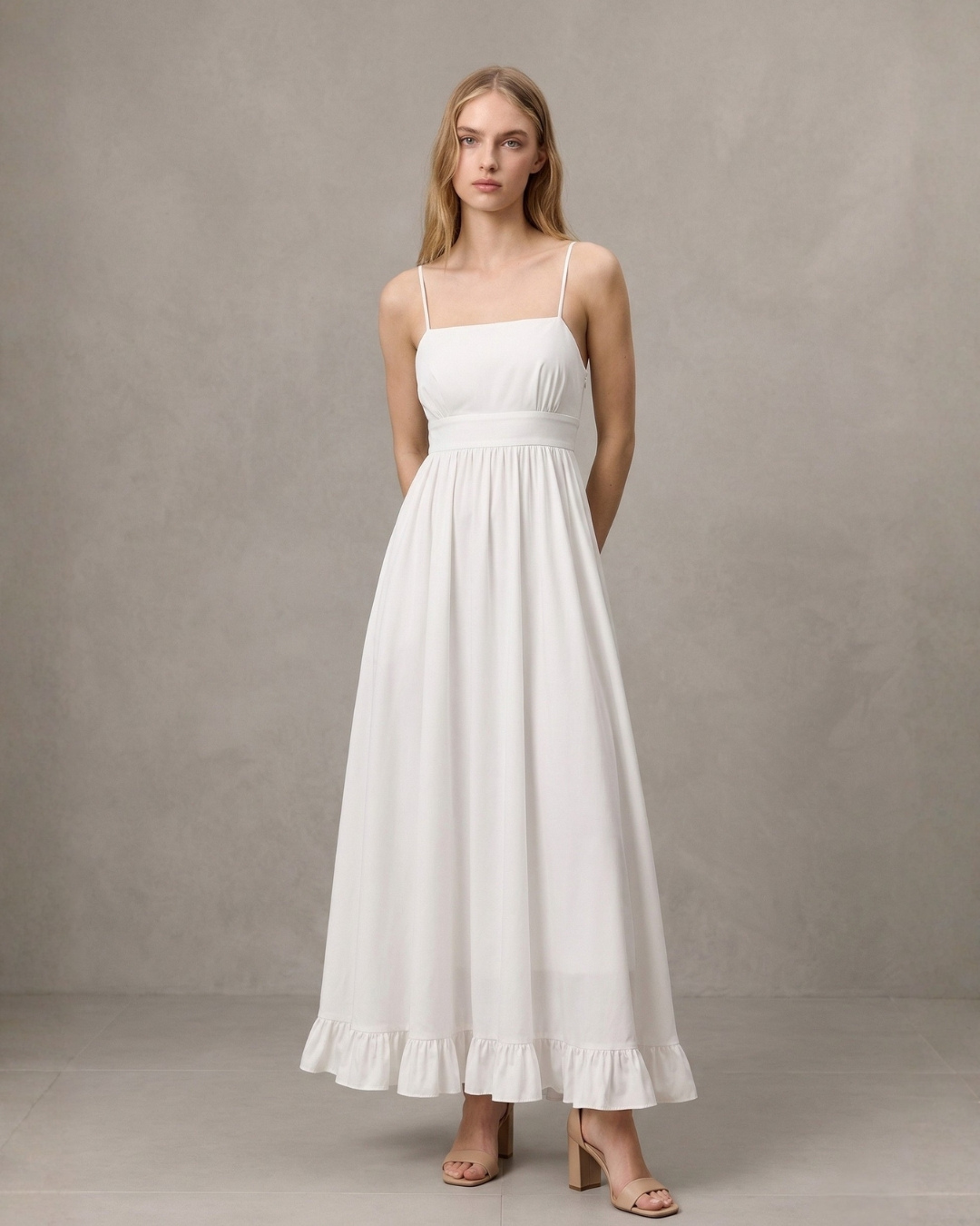 Primrose Ruffle White Dress