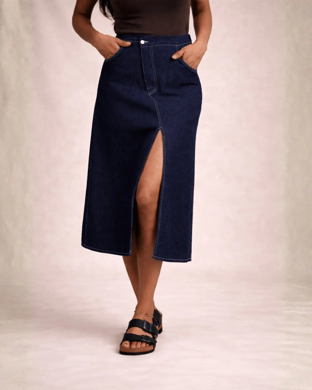 Dark Fit Denim Skirt