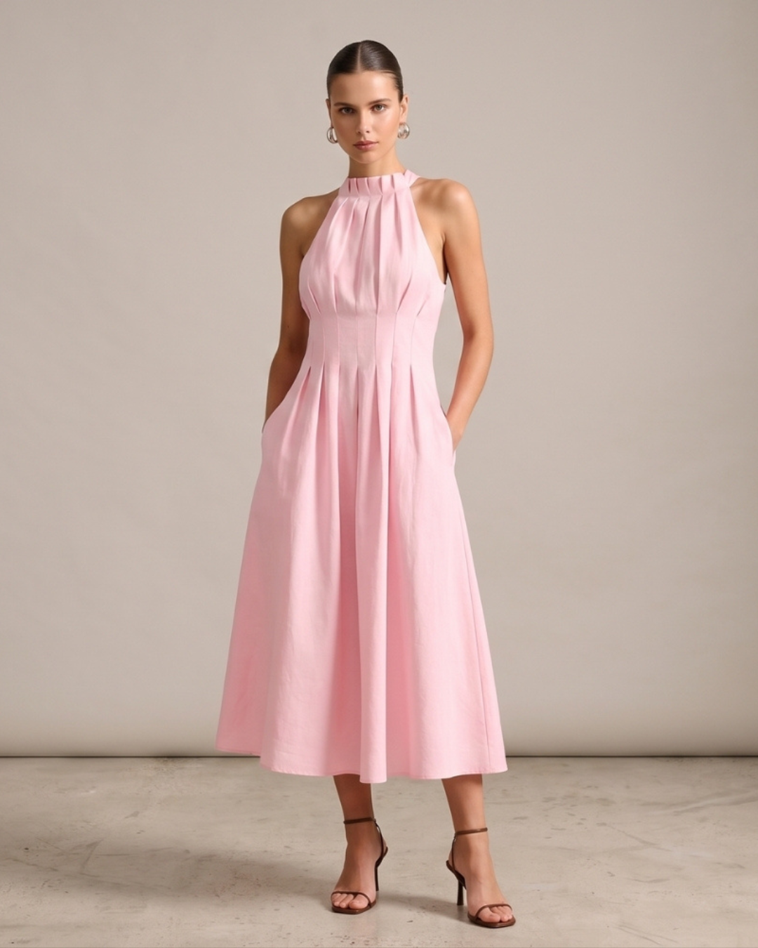 Lumia Pintuck Pink Dress