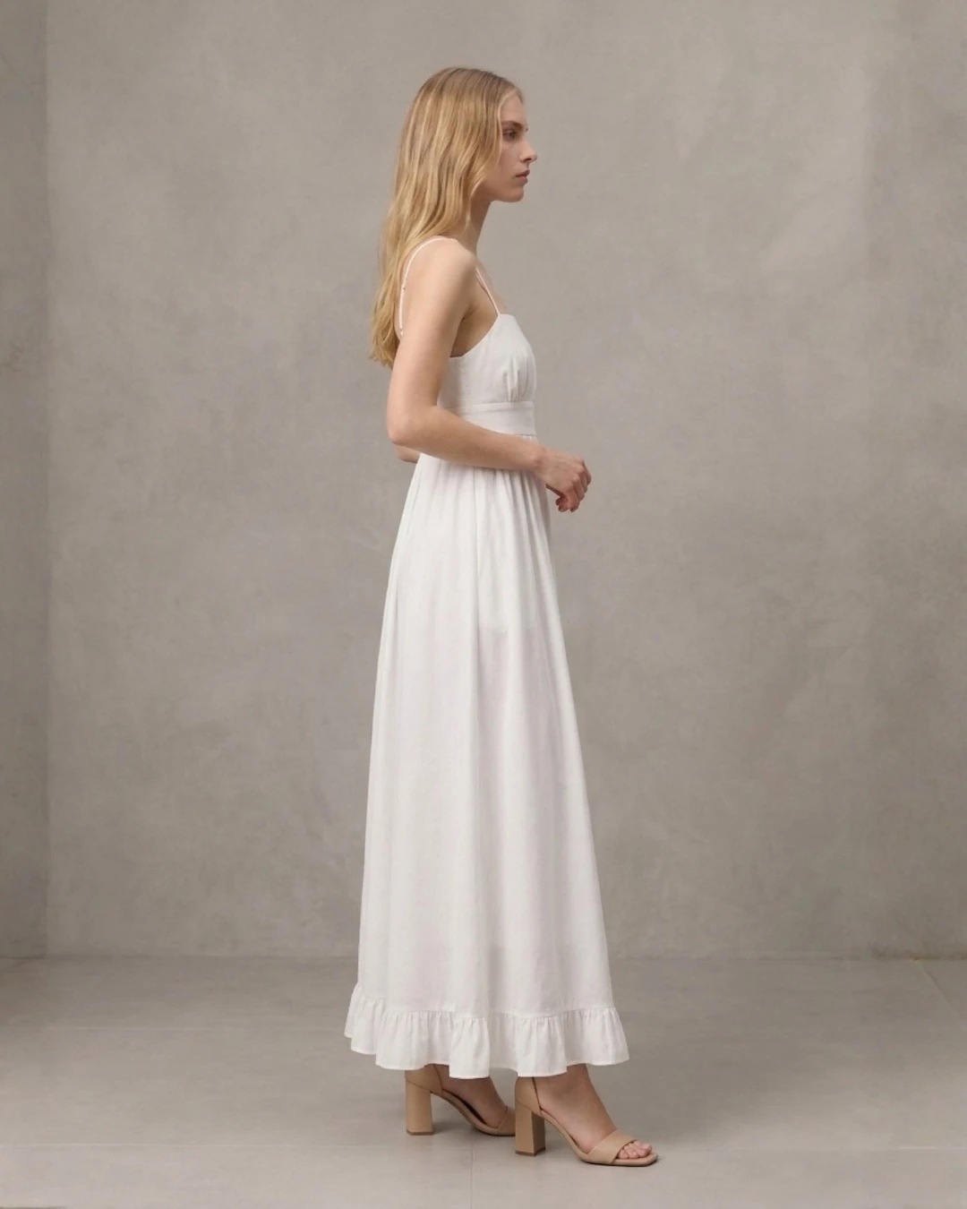 Primrose Ruffle White Dress