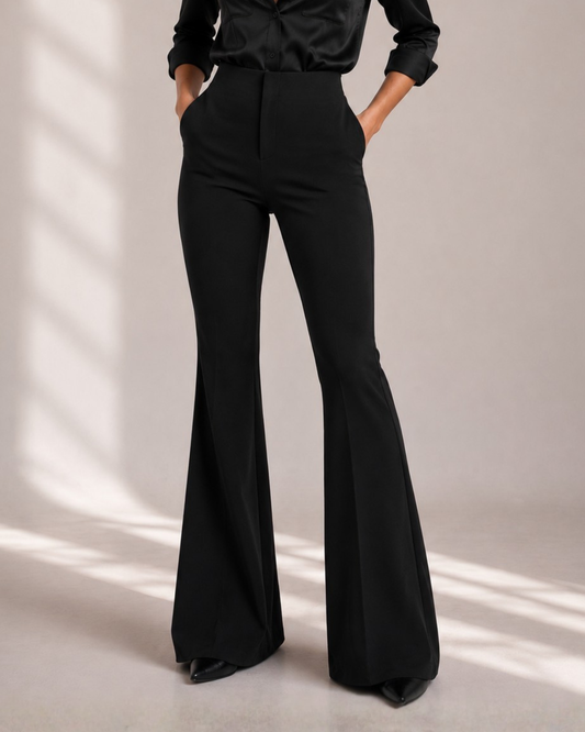 Sculpted Black Flare pants